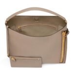 TOM FORD GRAIN LEATHER ALIX LARGE HOBO SILK TAUPE