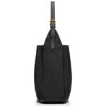 TOM FORD LEATHER MONARCH LARGE HOBO BLACK
