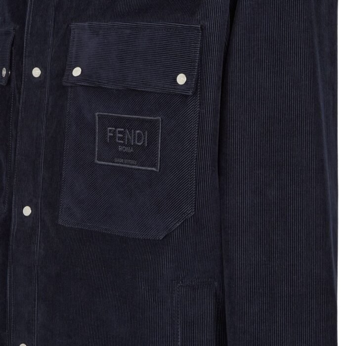 FENDI NAVY BLUE CORDUROY BLOUSON