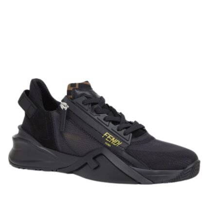 FENDI FLOW SNEAKERS BLACK NYLON LOW TOPS