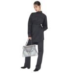 FENDI GRAY PINSTRIPED WOOL DRESS