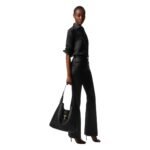 TOM FORD LEATHER MONARCH LARGE HOBO BLACK