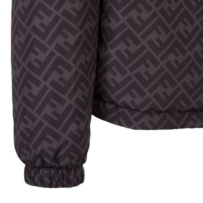FENDI BLACK NYLON WINDBREAKER JACKET