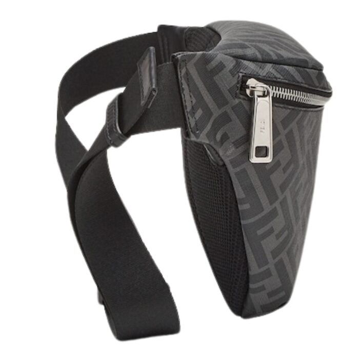 FENDI GRAY FABRIC BELT BAG