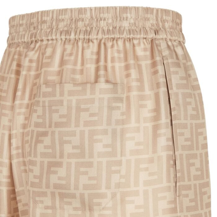 FENDI BEIGE FF SILK PANTS