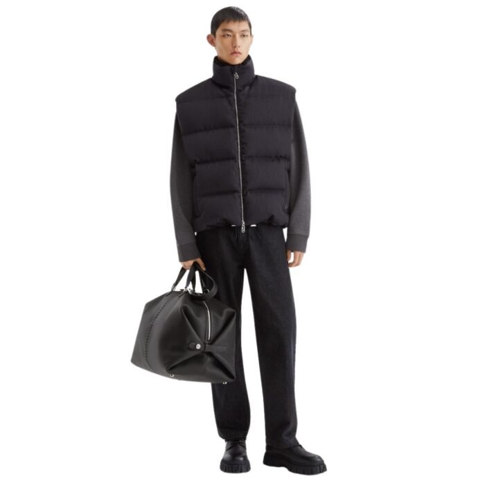 FENDI VEST BLACK WOOL TWILL GILET