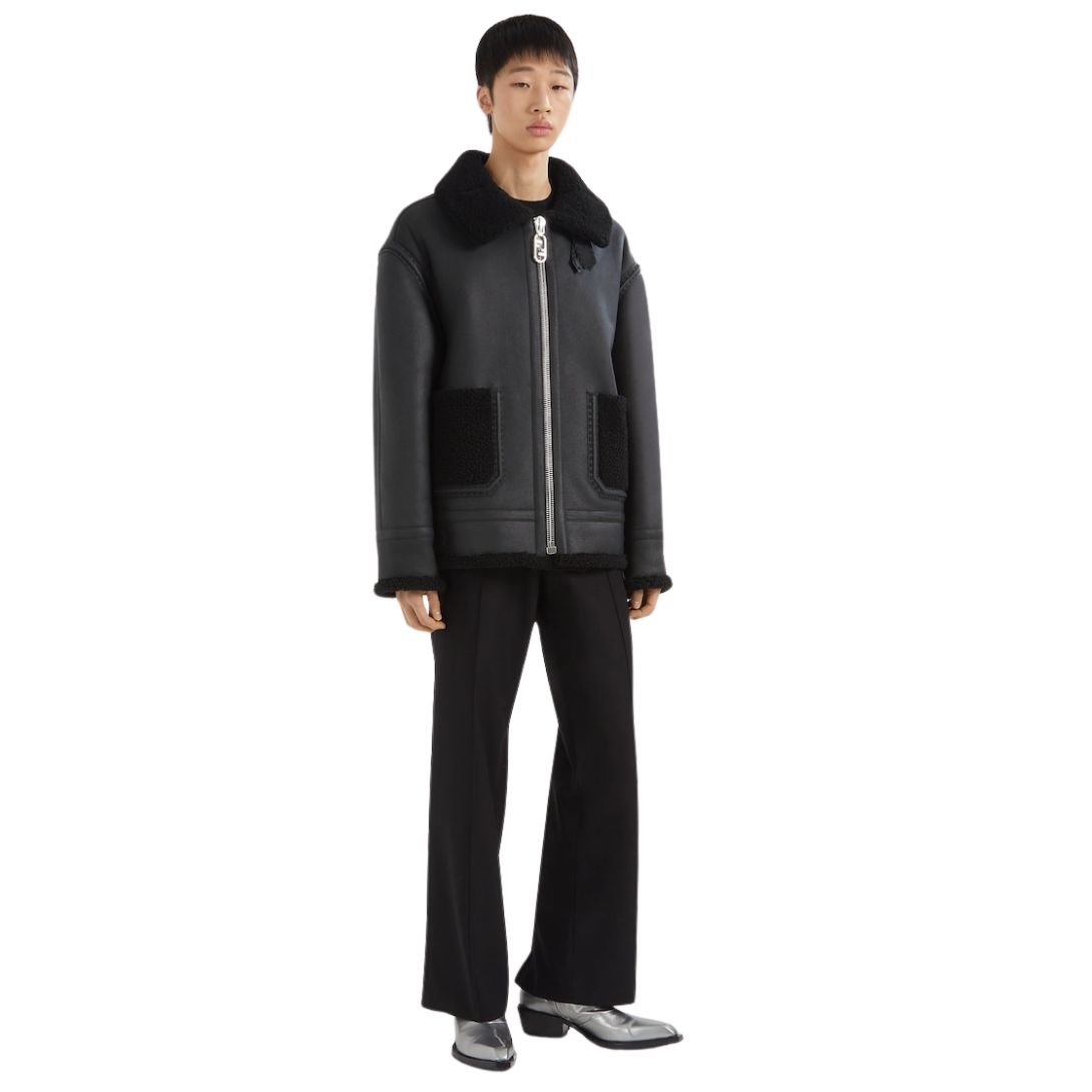 8 FENDI BLACK NYLON WINDBREAKER JACKET