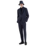 FENDI BLUE FF LABYRINTH JACQUARD PANTS