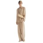 FENDI BEIGE FF SILK PANTS