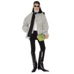 FENDI BLOUSON WHITE CHECK WOOL JACKET
