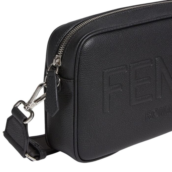 FENDI ROMA CAMERA CASE BLACK LEATHER BAG