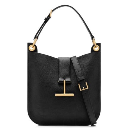 TOM FORD GRAIN LEATHER TARA SMALL CROSSBODY BLACK