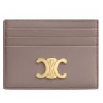 CELINE CARD HOLDER TRIOMPHE IN SHINY CALFSKIN CAPPUCCINO