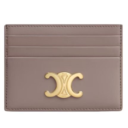 CELINE CARD HOLDER TRIOMPHE IN SHINY CALFSKIN BLACK