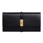 CELINE LARGE WALLET 16 IN SATINATED CALFSKIN LIGHT STONE