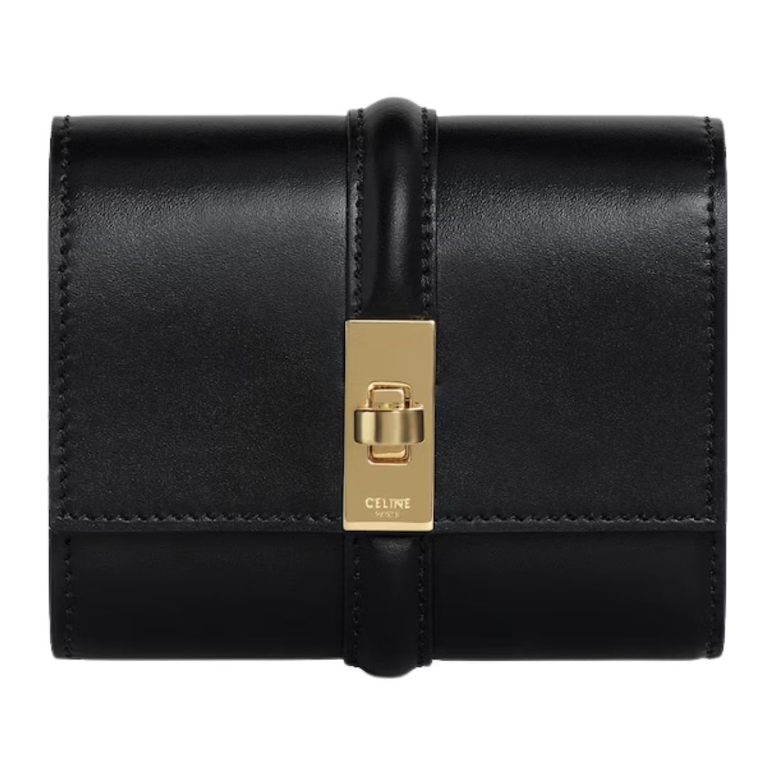 1 CELINE SMALL TRIFOLD WALLET 16 IN SATINATED CALFSKIN
