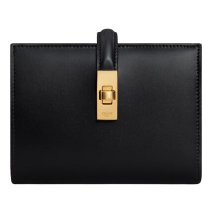 CELINE WALLET WITH COIN PURSE 16 IN SATINATED CALFSKIN BLACK