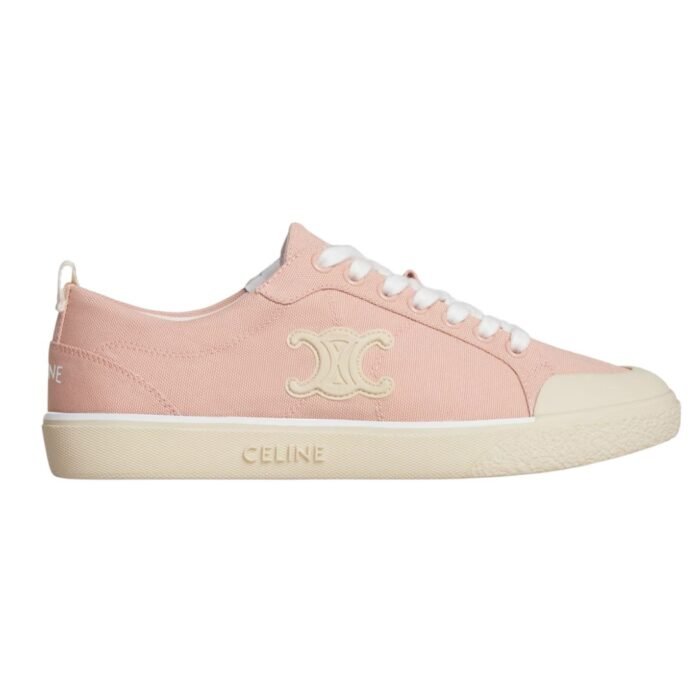 CELINE ALAN SNEAKERS WITH TRIOMPHE IN CANVAS OPTIC WHITE