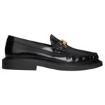 CELINE UNIVERSITÉ TRIOMPHE CHAIN LOAFFER IN POLISHED BULL DARK BROWN