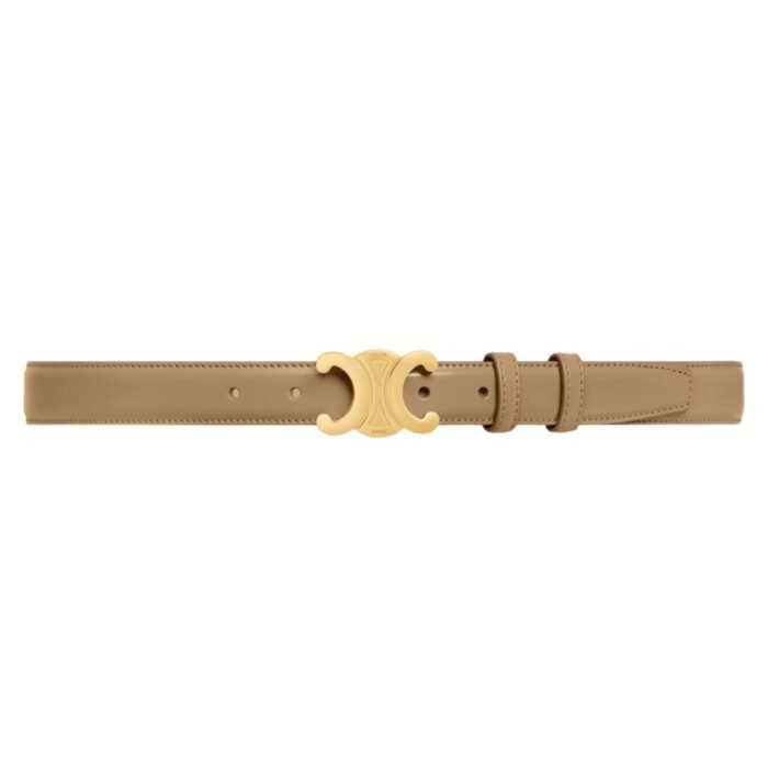 CELINE MEDIUM TRIOMPHE BELT IN TAURILLON LEATHER CAPPUCCINO