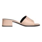 CELINE CLEMENCE MULE IN LAMBSKIN AND PATENT CALFSKIN BLUSH