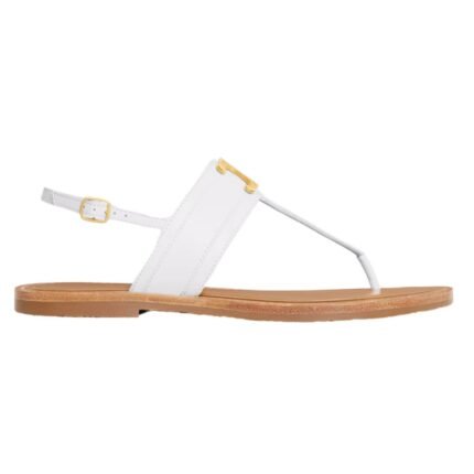 CELINE LYMPIA TRIOMPHE THONG IN CALFSKIN WHITE