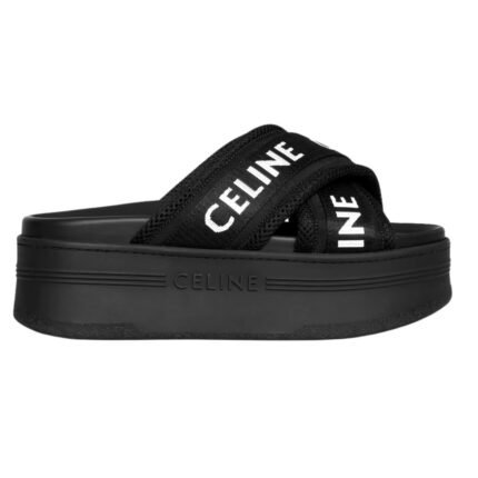 CELINE BLOCK SLIDE IN MESH AND TEXTILE