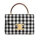 CELINE TEEN NINO BAG IN VICHY TEXTILE AND CALFSKIN