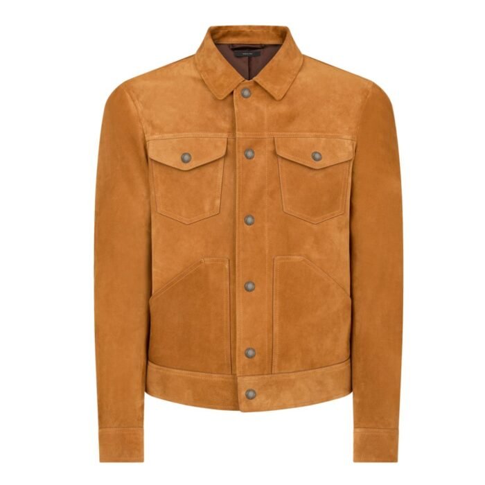 TOM FORD CASHMERE SUEDE WESTERN JACKET INDIGO