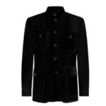 TOM FORD CASHMERE SUEDE MILITARY JACKET NAVY