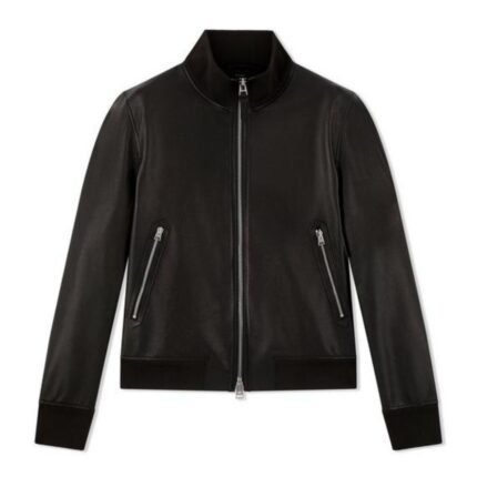 TOM FORD GRAIN LEATHER TRACK BOMBER