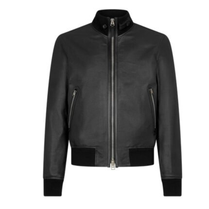 TOM FORD GRAIN LEATHER FUNNEL BOMBER
