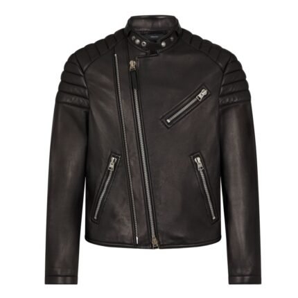 TOM FORD GRAIN LEATHER ZIP BIKER