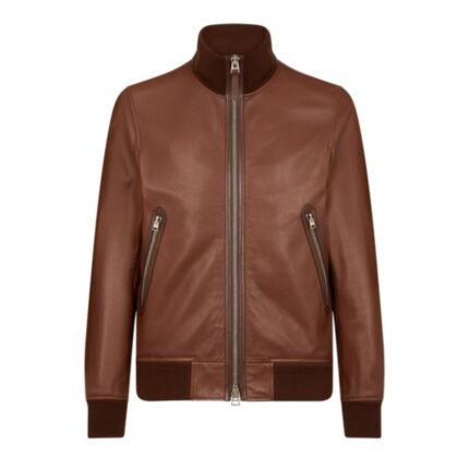 TOM FORD GRAIN LEATHER TRACK BOMBER