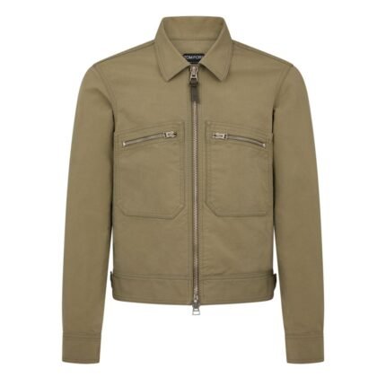 TOM FORD COTTON SATIN ZIP BLOUSON