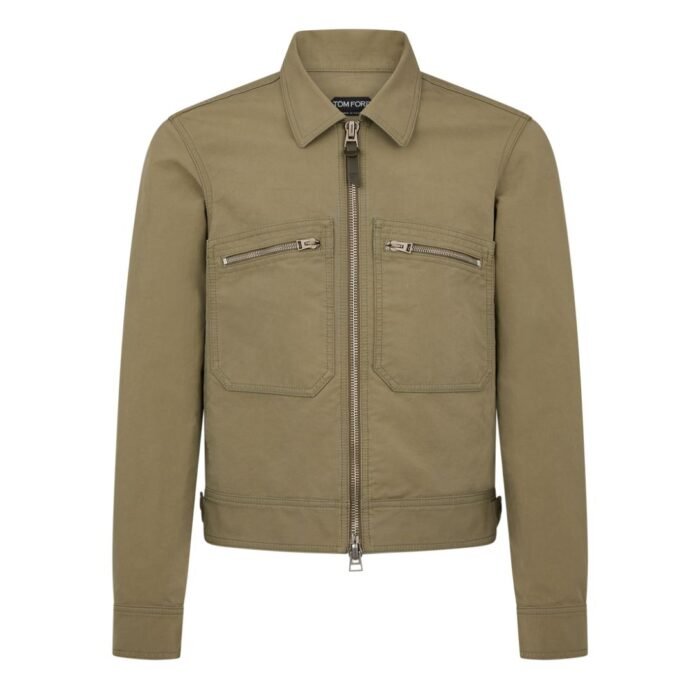 TOM FORD COTTON SATIN ZIP BLOUSON