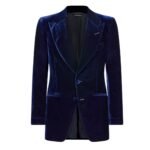 TOM FORD FLUID VELVET SHELTON COCKTAIL JACKET NAVY