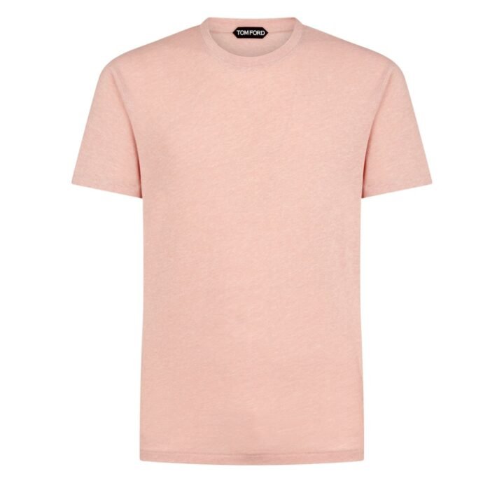 TOM FORD COTTON BLEND MELANGE CREW NECK T SHIRT BLACK