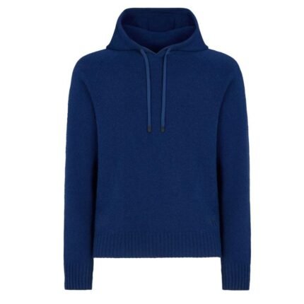 TOM FORD SEAMLESS CASHMERE HOODIE SAPPHIRE