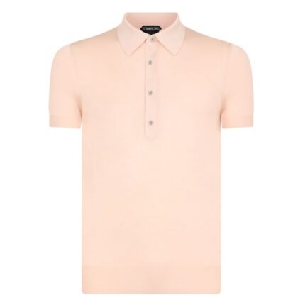 TOM FORD SILK VISCOSE POLO PETAL PINK