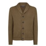 TOM FORD SILK MERINO SHAWL COLLAR CARDIGAN BLACK