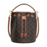 CELINE CLARA BAG IN TRIOMPHE CANVAS AND CALFSKIN