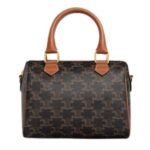 CELINE SMALL BOSTON IN TRIOMPHE CANVAS AND CALFSKIN