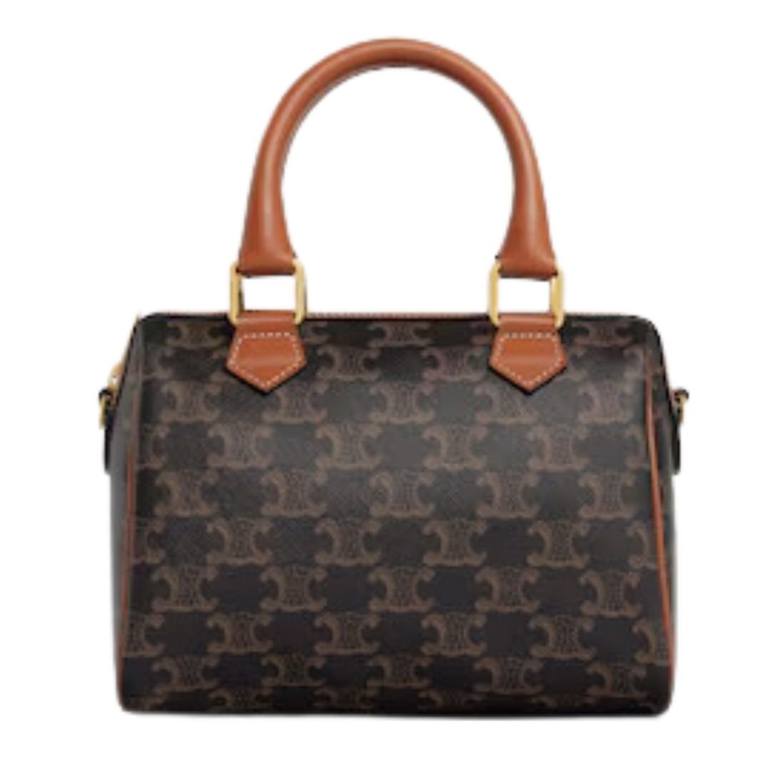 1 CELINE SMALL BOSTON IN TRIOMPHE CANVAS AND CALFSKIN