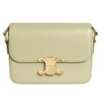 CELINE TEEN TRIOMPHE BAG IN SHINY CALFSKIN OAT BEIGE
