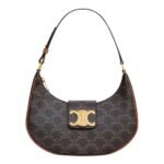 CELINE MEDIUM AVA TRIOMPHE BAG IN TRIOMPHE CANVAS AND CALFSKIN
