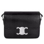 CELINE TEEN TRIOMPHE BAG IN LIZARD BLACK