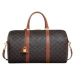 CELINE MEDIUM TRAVEL BAG IN TRIOMPHE CANVAS AND CALFSKIN