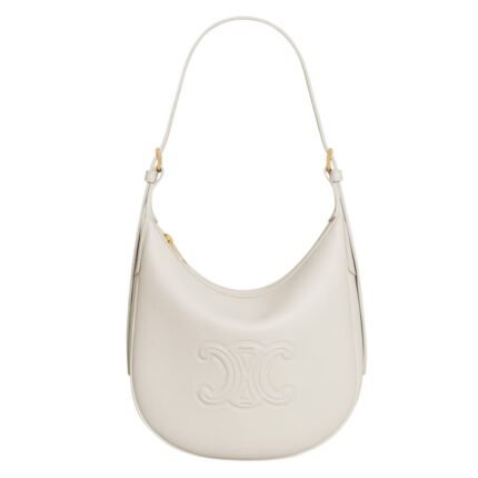 CELINE SMALL HELOÏSE CUIR TRIOMPHE BAG IN SUPPLE GRAINED CALFSKIN WHITE COTTON