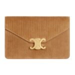CELINE WALLET ON CHAIN MARGO IN STRIPED SUEDE CALFSKIN